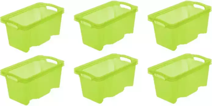 Органайзер-держатель "Франц", (набор, 6 шт.), ящик для хранения, 6,5 л, качественный пластик Keeeper 21х15х35 см, зеленый