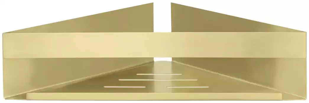 Органайзер для ванной комнаты WENKO "Угловая полка Turbo-Loc Genova", крепится без сверления 36х8х17 см, цвет Gold