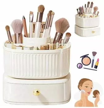 ОРГАНАЙЗЕР КОНТЕЙНЕР ПОДСТАВКА ДЛЯ КОСМЕТИКИ КИСТОЧЕК УКРАШЕНИЙ ДЛЯ МАКИЯЖА ПОВОРОТНЫЙ Hermes Trade