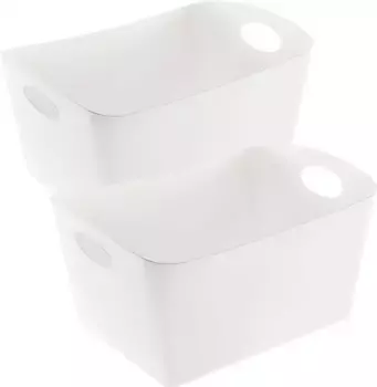 Органайзер KOZIOL "BOXXX L", (набор, 2 шт.), ящик для хранения, производство Германия, 100% переработанный материал, 15 литров 31х48х23,7 см, цвет recycled white