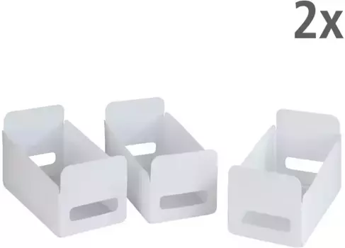 Органайзер WENKO "Универсал", (набор, 6 шт.), для кухни и дома, складной, пластик 15х18х30 см, белый