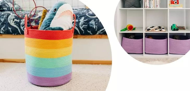 Organi Haus Набор из 3 симпатичных корзин для хранения + высокая корзина для декора - RAINBOW OrganiHaus