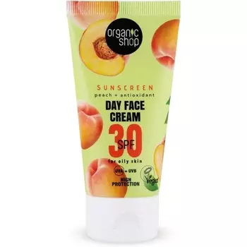 Organic Shop Солнцезащитный дневной крем для лица 30 SPF для жирной кожи 50мл