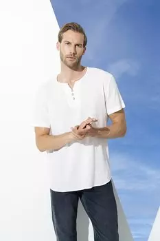 Органическая белая рубашка с 3 пуговицами и коротким рукавом For You Man, белый