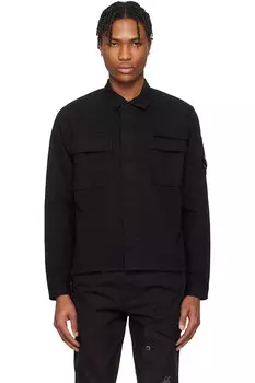 Органическая габардиновая рубашка с утилитарными линзами C.P. Company, черный