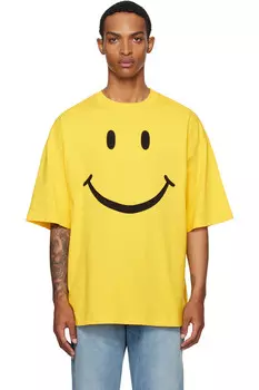 Органическая хлопковая футболка со смайликом Moschino, желтый