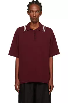 Органическая хлопковая поло с ажурной вязкой Cordera, цвет burgundy