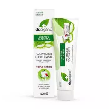 Органическая отбеливающая зубная паста с алоэ вера 100 мл Dr. Organic