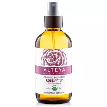 Органическая розовая вода-спрей 120 мл, стеклянная бутылка Alteya