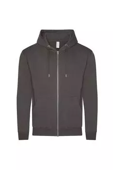 Органическая толстовка с молнией во всю длину AWDis, серый