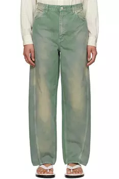 Органические хлопковые брюки утиные Auralee, зеленый