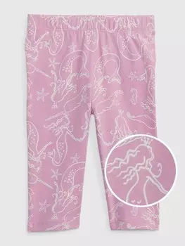 Органические леггинсы-капри с узорами Gap, розовый