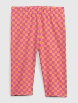 Органические шахматные леггинсы Gap, розовый