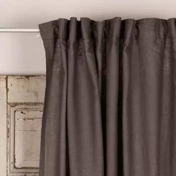 Органические шторы из органического хлопка, льна и льна, однотонные, серо-коричневые, 140х270см. Gerster, серый