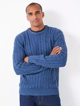 Органический джемпер с круглым вырезом Oarsman Crew Clothing, темно-синий