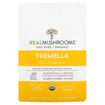 Органический Экстракт Грибов Real Mushrooms Tremella в порошке, 60 г