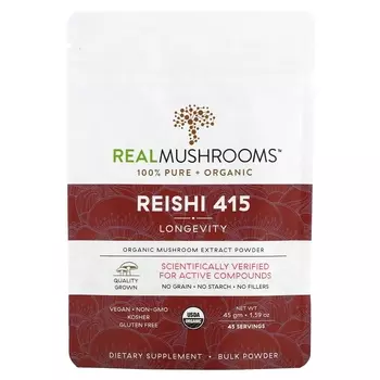 Органический Экстракт Грибов Real Mushrooms в порошке, 45 г