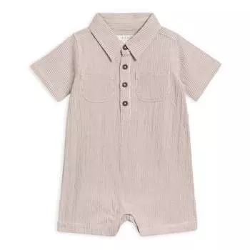 Органический комбинезон из ткани сирсакер с эффектом мате в цвете трюфель Kendi, цвет truffle