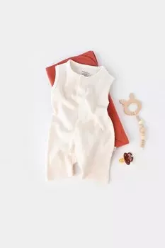 Органический комбинезон с вафельными бретелями csyw1008 BabyCosy Organic Wear