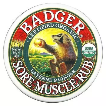 Органический крем от боли в мышцах Badger Company кайенский перец и имбирь, 56 гр