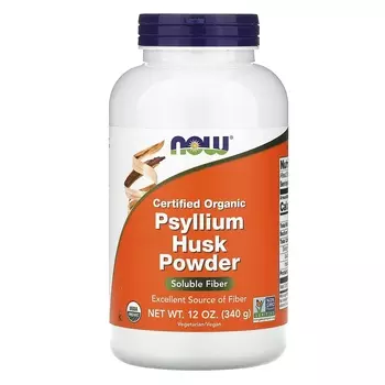 Органический Порошок из Шелухи Семян Подорожника NOW Foods, 340 г
