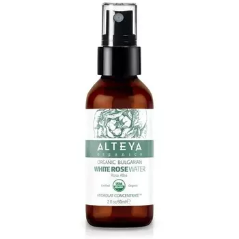 Органический спрей с белой розовой водой, стеклянная бутылка 60 мл — 100% сертифицированная Usda подлинная чистая натуральная цветочная вода Rosa Alba, Alteya