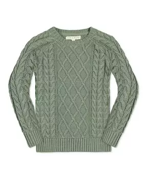 Органический вязаный свитер реглан с длинными рукавами для мальчиков для мальчиков Hope & Henry, зеленый