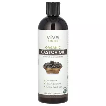 Органическое касторовое масло, 16 жидких унций (473 мл) Viva Naturals