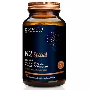 Органическое кокосовое масло Natural K2 Mk-7 пищевая добавка 60 капсул Doctor Lifek2