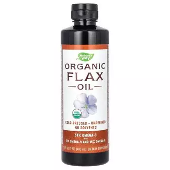 Органическое льняное масло, 16 жидких унций (480 мл) Nature'S Way