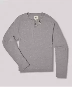 Органик Хлопок Футболка The Mix с длинным рукавом и планкой Pact, серый