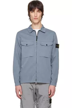 Органик-стретч хлопковая овершертка Stone Island, синий