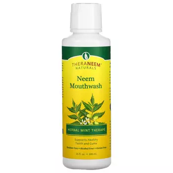 Organix South, TheraNeem Organix, жидкость для полоскания рта Neem, травяная терапия мяты, 16 жидких унций (480 мл)