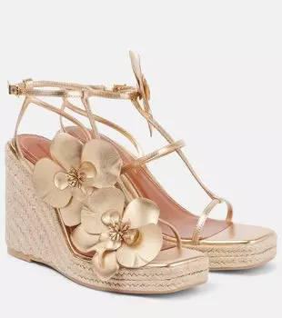 Орхидея 110 босоножки-кюлоты из металлизированной кожи Zimmermann, золотой