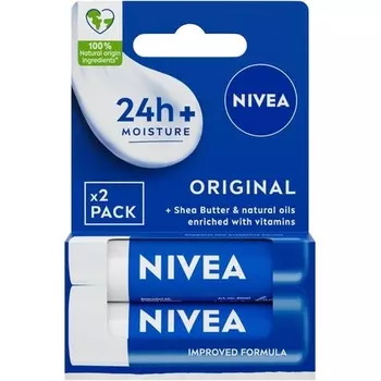 Original Care Lip Balm Duo Pack 2x 4,8 г - Глубоко увлажняющий крем Nivea