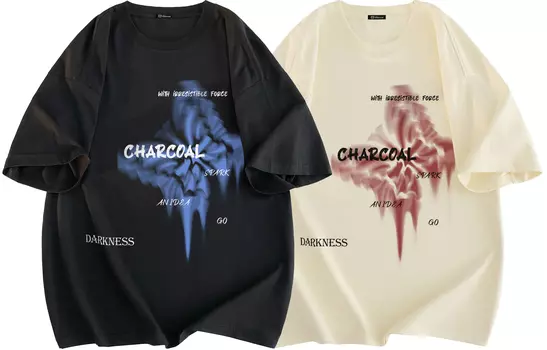 Original Charcoal Оригинальная темно-серая футболка унисекс, Комплект из двух штук (белый + облачно-синий)