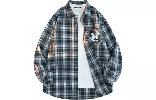 Original Charcoal Оригинальная темно-серая рубашка унисекс, Желтая клетка (с короткими рукавами)