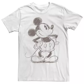 Оригинальная футболка Big & Tall Disney с Микки Маусом и карандашным наброском Licensed Character, белый