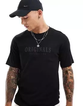 Оригинальная футболка с 3D-логотипом черного цвета Jack & Jones
