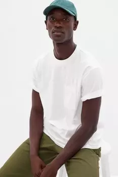 Оригинальная футболка с короткими рукавами круглым вырезом и карманом Gap, белый