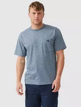 Оригинальная хлопчатобумажная футболка прямого кроя с коротким рукавом gunn Rodd & Gunn, цвет Denim