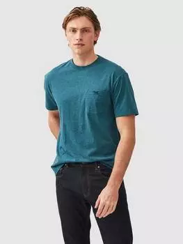 Оригинальная хлопчатобумажная футболка прямого кроя с коротким рукавом gunn Rodd & Gunn, цвет Dark Cyan