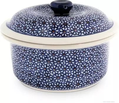 Оригинальная керамическая круглая жаровня Bunzlauer объемом 1,2 л с крышкой 20,3 см, В=13,5 см, дизайн 120 Bunzlauer Keramik