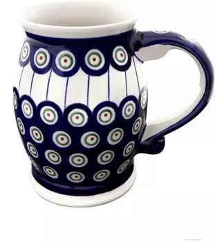 Оригинальная керамическая пивная кружка Bunzlau с ручкой 0,65 л дизайн 8 Bunzlauer Keramik, бирюзовый