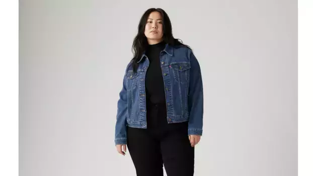 Оригинальная куртка дальнобойщика (большие размеры) Levi's, цвет See Her Run - Medium Wash