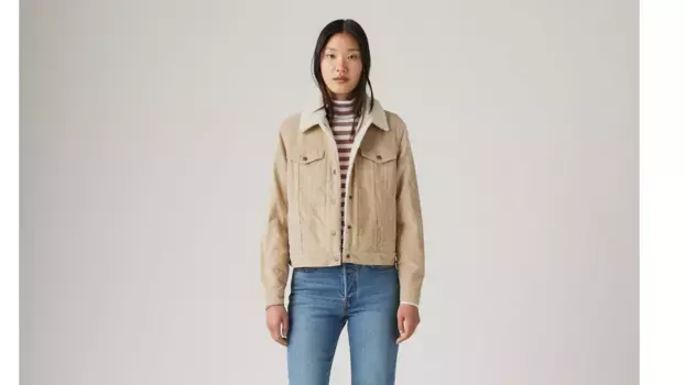 Оригинальная куртка дальнобойщика из шерпа Levi's, коричневый