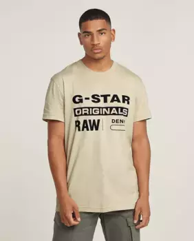 Оригинальная мужская футболка G-Star Raw, бежевый