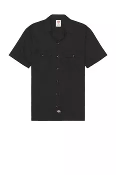 Оригинальная рабочая рубашка из твила с короткими рукавами Dickies, черный