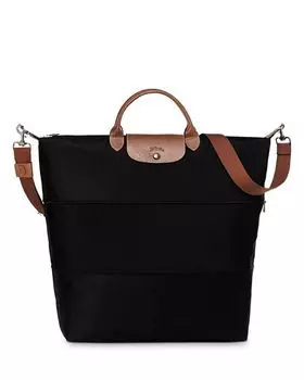 Оригинальная расширяемая дорожная нейлоновая сумка выходного дня Le Pliage Longchamp, цвет Black