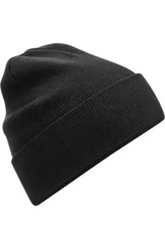Оригинальная шапка из органического хлопка с манжетами Beechfield, черный